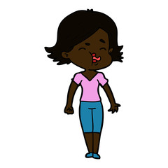 cartoon girl pulling face