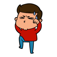 Obraz premium cartoon man sweating