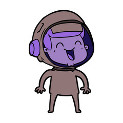 happy cartoon astronaut