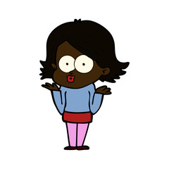 cartoon girl pouting