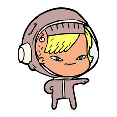 cartoon astronaut woman