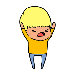 cartoon stressed man