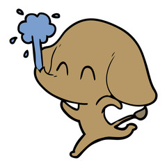 cute cartoon elephant spouting water