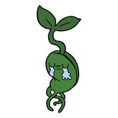 cartoon sprouting seedling