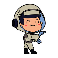 Obraz premium happy cartoon astronaut man