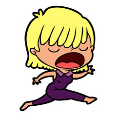 cartoon woman talking loudly