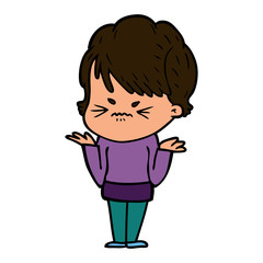 cartoon frustrated woman