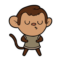 cartoon calm monkey