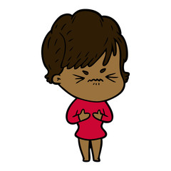 cartoon frustrated woman