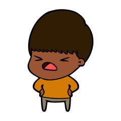 cartoon stressed man