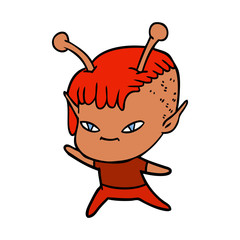 cute cartoon alien girl