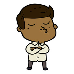 cartoon model guy pouting