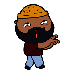 Obraz premium cartoon happy bearded man