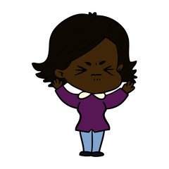 cartoon angry woman