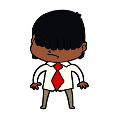 cartoon boy with untidy hair