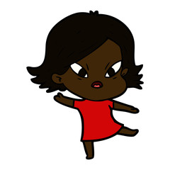 cartoon stressed woman