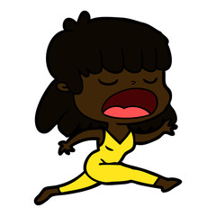 cartoon woman talking loudly