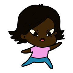 cartoon stressed woman