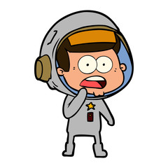 cartoon surprised astronaut