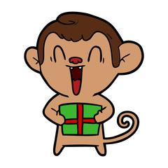 cartoon laughing monkey