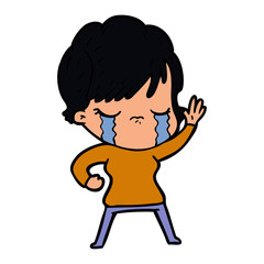 cartoon woman crying