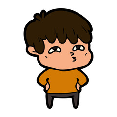 cartoon curious man