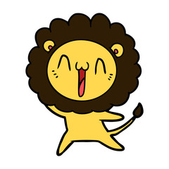 happy cartoon lion