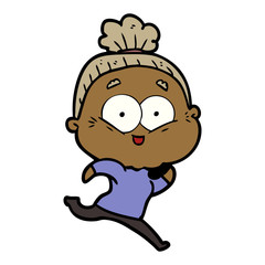 Fototapeta premium cartoon happy old woman
