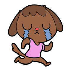cute cartoon dog crying