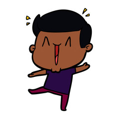 cartoon excited man
