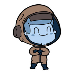 Obraz premium happy cartoon astronaut man