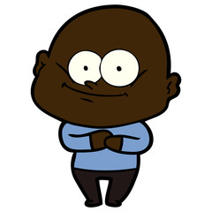 cartoon bald man staring