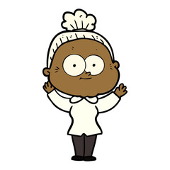 cartoon happy old woman