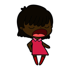 cartoon woman talking loudly