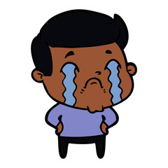 cartoon man crying