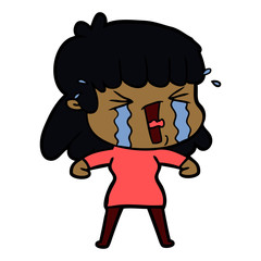 cartoon woman in tears