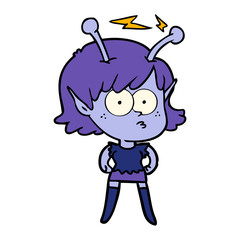 cartoon alien girl