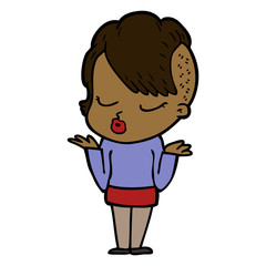 cartoon pretty hipster girl