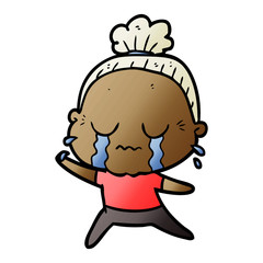 cartoon crying old lady