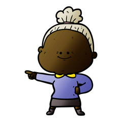 Obraz premium cartoon happy old woman