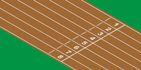 empty running track at finish line