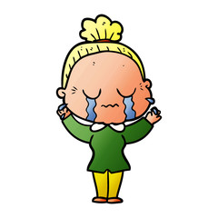 cartoon crying old lady