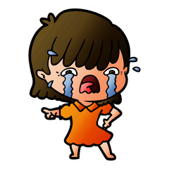 cartoon girl crying