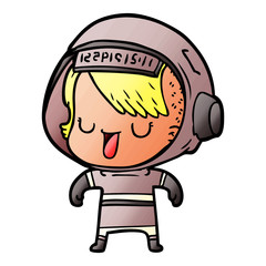 cartoon astronaut woman