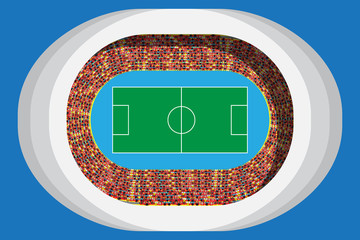 soccer or football stadium with full attendance