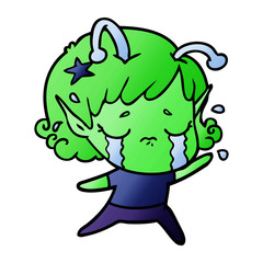 cartoon crying alien girl