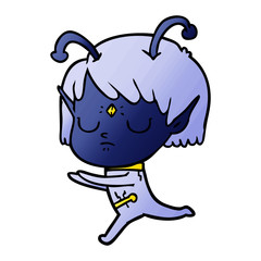 Fototapeta premium cartoon alien girl