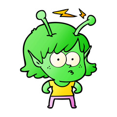 cartoon alien girl
