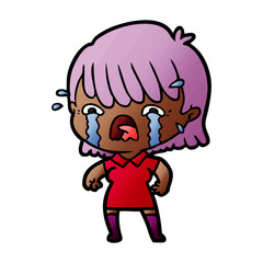 Obraz premium cartoon girl crying