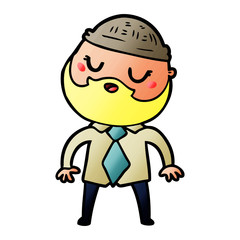 cute cartoon man with beard